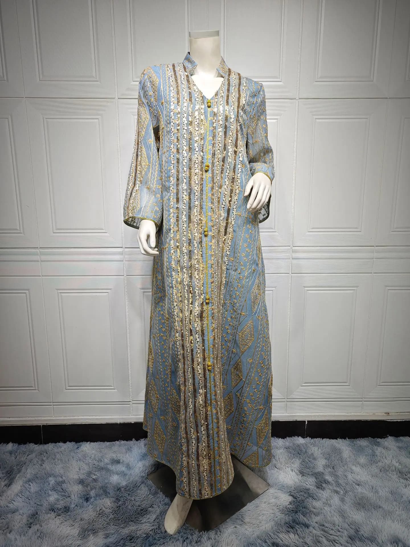 Robe de soirée marocaine pour femmes, mode musulmane, abaya de luxe, sequins, jalabiya, kaftan arabe