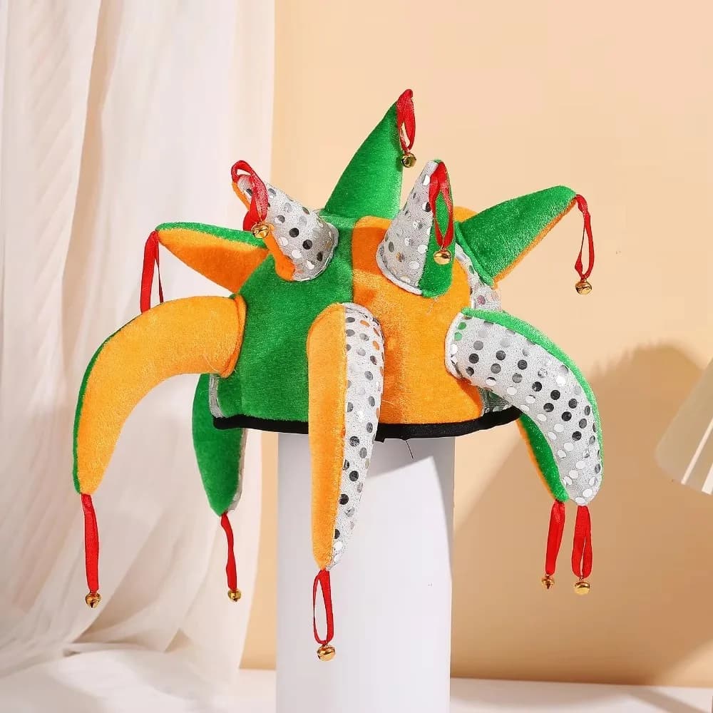 Mascarade tentacule en forme de chapeau de Clown habiller Cosplay Clown Joker casquettes Cool coloré