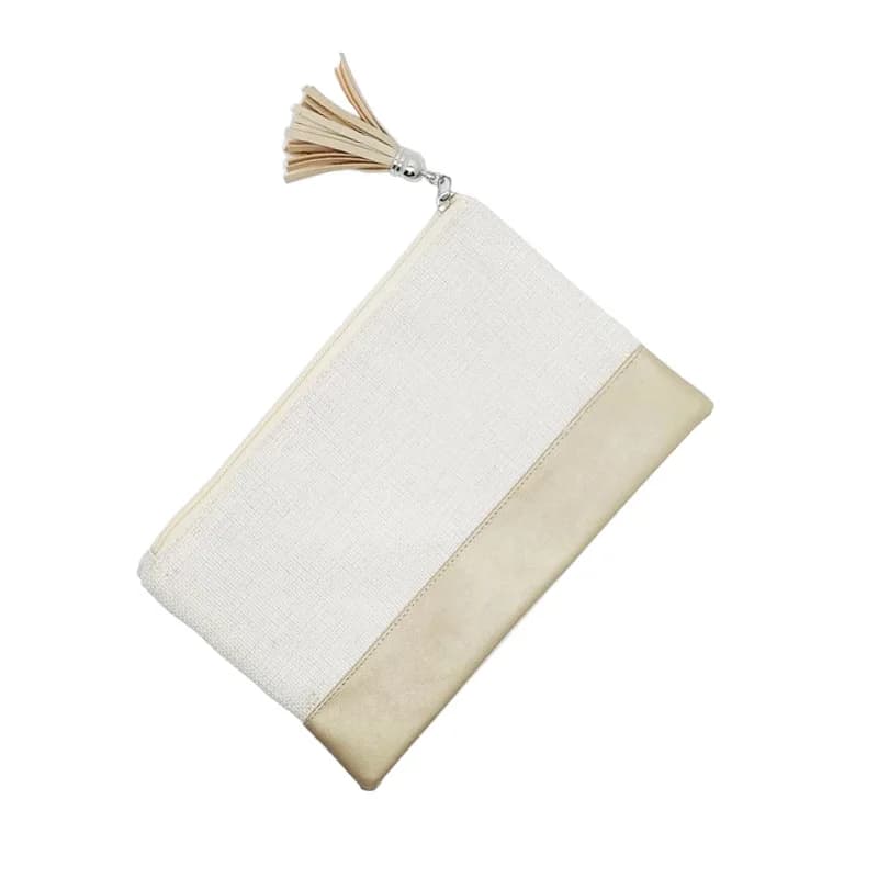 Sac à Cosmétiques en Lin Vierge à Sublimation, Interrupteur Sac à Main à Pompon avec PU Astronomique