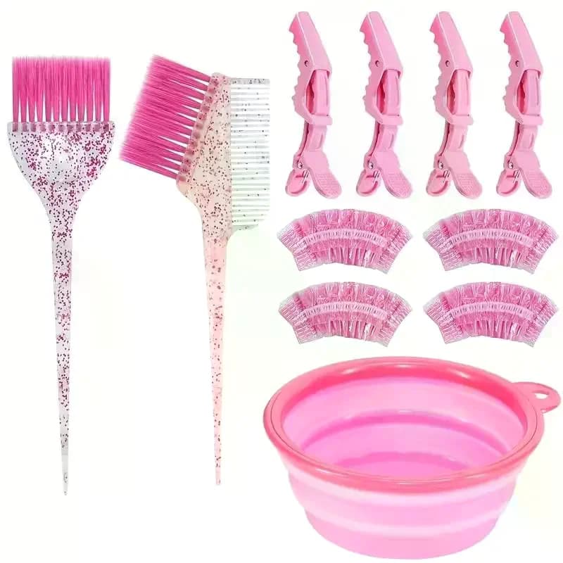 Kit professionnel de coloration des cheveux, outils de mise en évidence, peigne, brosse, bol de tein