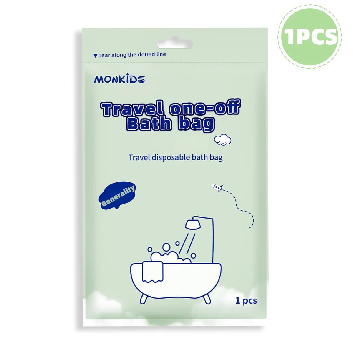 Sac de bain jetable 1/3 pièces, sac de bain, sac de bain sanitaire portable pour hôtel domestique, a