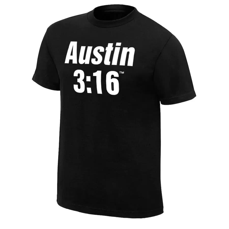 T-shirt Homme Steve Austin Black "Stone Cold" 3:16 Nouvelle Collection Été Manches Courtes Grande Ta