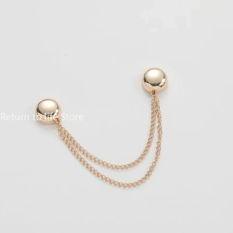 Pince à vêtements magnétique multifonction avec chaîne, boutons métalliques, écharpe pour vêtements,