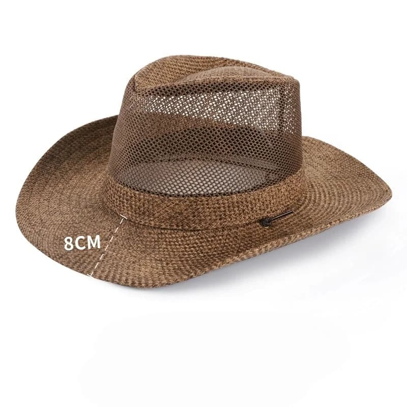Chapeau de paille pour homme : Chapeau de soleil respirant pour le printemps/été, idéal pour les cha