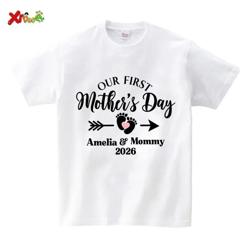 T-shirt Fête des Mères Tenues Personnalisées Nos Premières Chemises Fête des Mères Tenues Assorties 