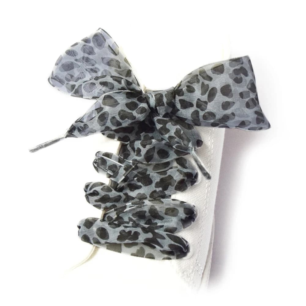Lacets de chaussures en dentelle imprimé léopard, accessoires de mode pour chaussures, lacets décora