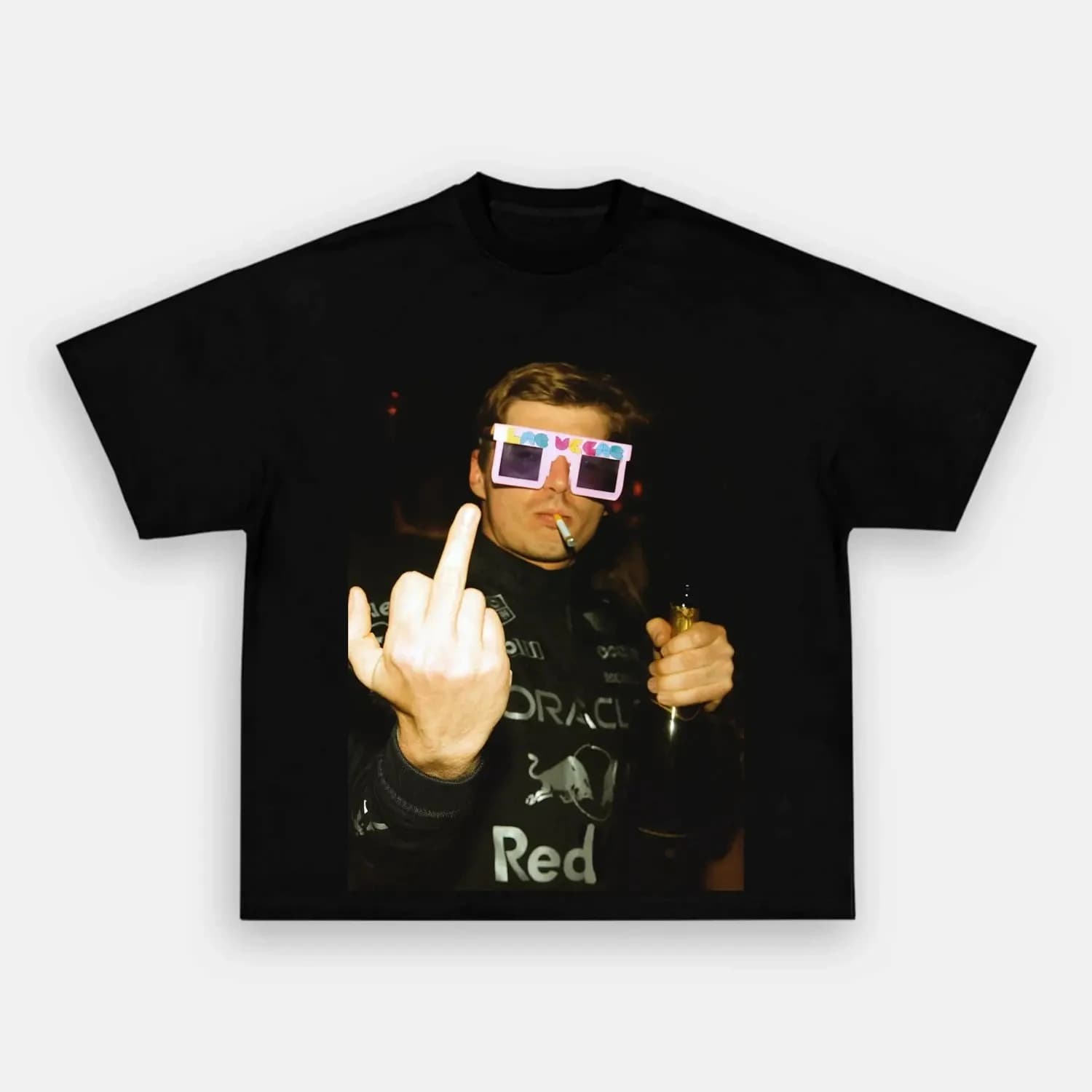 T-shirt Homme Rétro à Col Rond et Manches Courtes Motif Créatif Verstappen Printemps/Été 2026