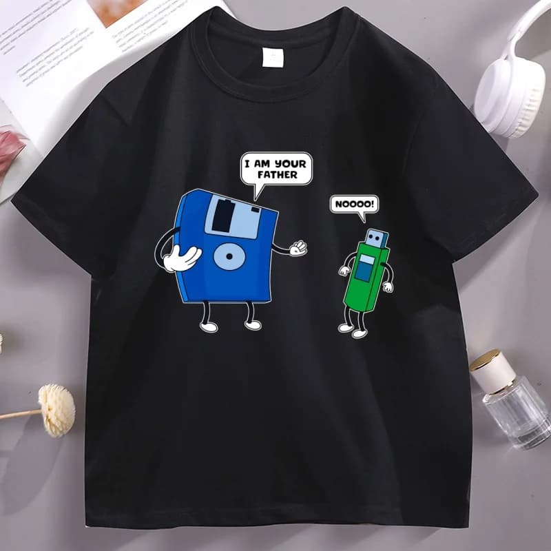 T-shirt Meme « Je suis ton père » Humour technologique amusant Disquette USB T-shirt Informatique po
