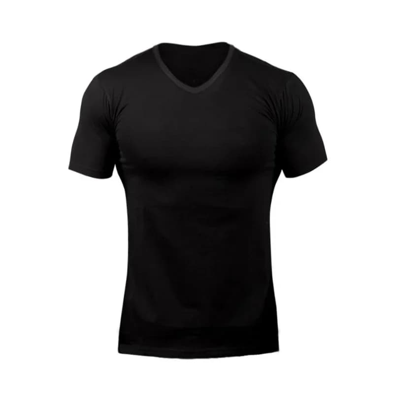 Gym musculation Fitness entraînement vêtements musculaires plaine hommes course col en v T-shirts ét