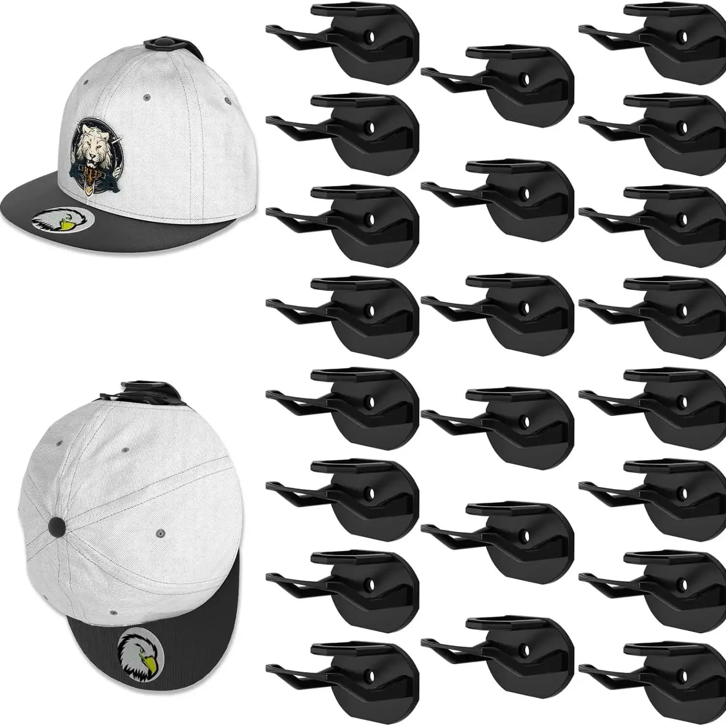 Paquet de 22 casquettes de Baseball, crochets pour chapeaux, support de rangement, organisateur de c