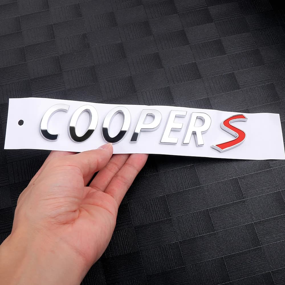 Autocollant décoratif avec lettres ABS Cooper S, accessoires extérieurs automobiles pour MINI Cooper