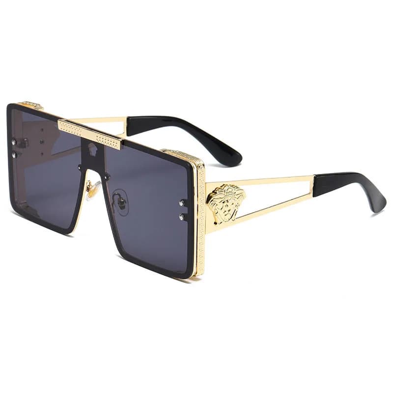 Nouvelles lunettes de soleil élégantes avec montures surdimensionnées, design métallique tendance, p