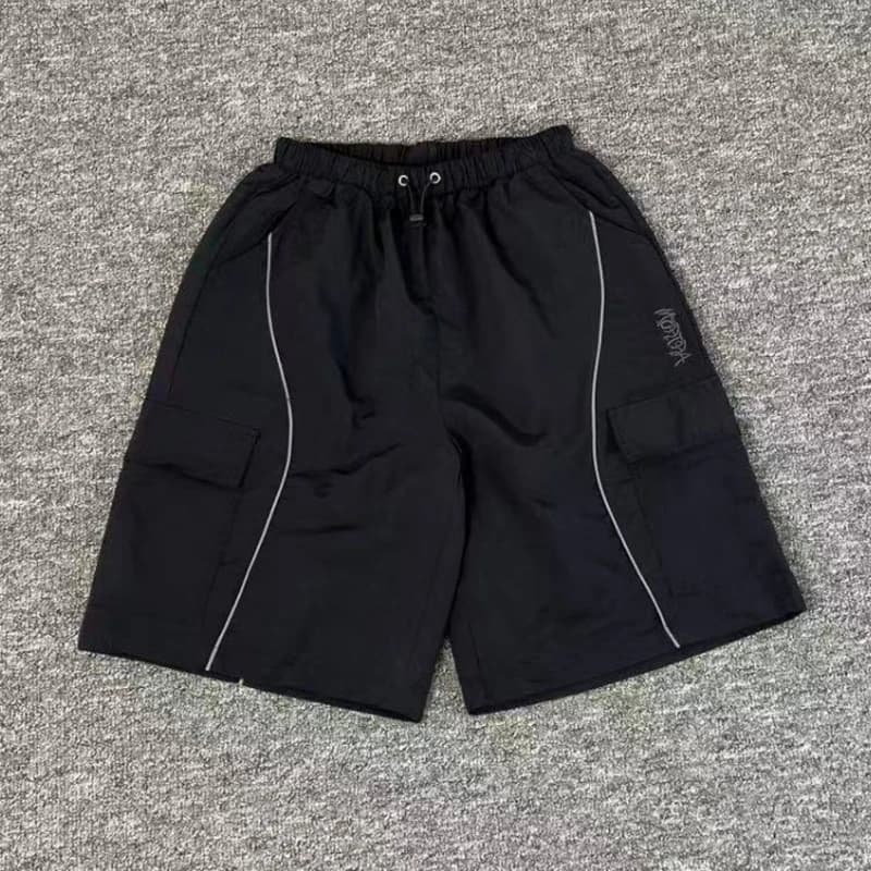 Pantalon court décontracté Mertra, ample, avec logo de marque de vêtements de mode urbaine brodé, do