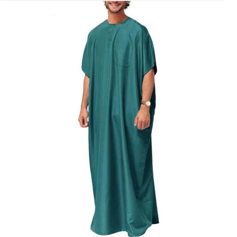 Robe musulmane à manches courtes pour hommes, Robe arabe du Moyen-Orient, Dubaï, Robe de luxe, Pakis