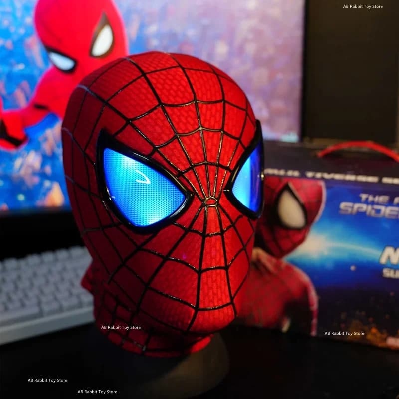 Nouveau Casque Spider-Man Électrique Lumineux à Contrôle par Anneau, Masque Mobile, Modèle de Collec
