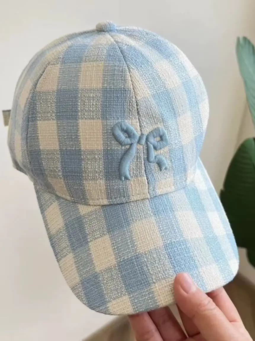 Casquette de baseball pour femme avec broderie 3D en forme de nœud — Chapeau de soleil mignon à calo