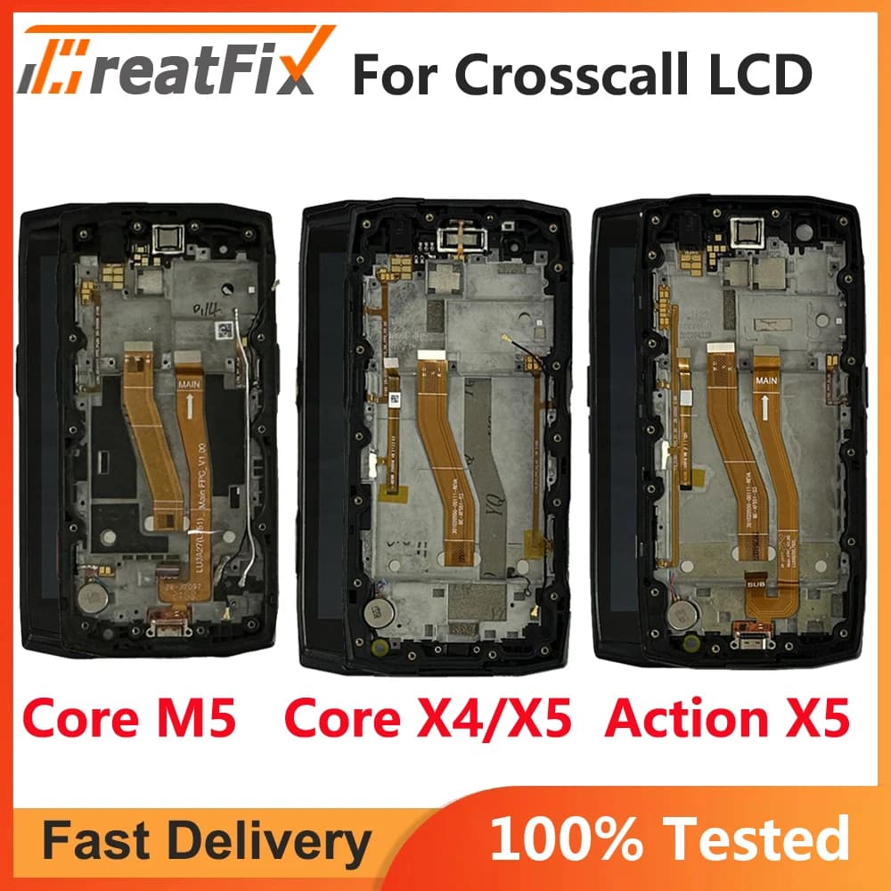 Écran LCD avec cadre et numériseur tactile pour Crosscall Core X4, X5, Action X5, Core M5