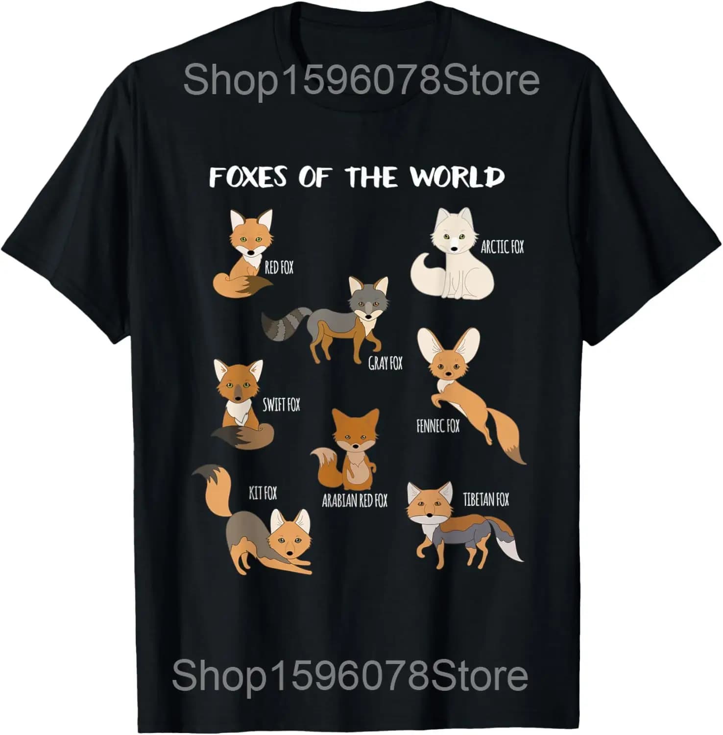 Kawaii renard animaux du monde éducatif amoureux des animaux t-shirts hommes Streetwear t-shirt à ma