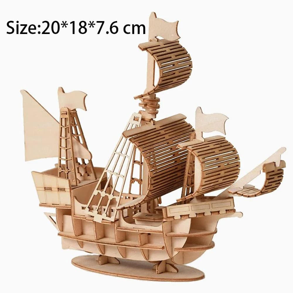Puzzle en bois d'avion de voilier 3D, modèle d'assemblage, Kit de construction d'artisanat, jouets p