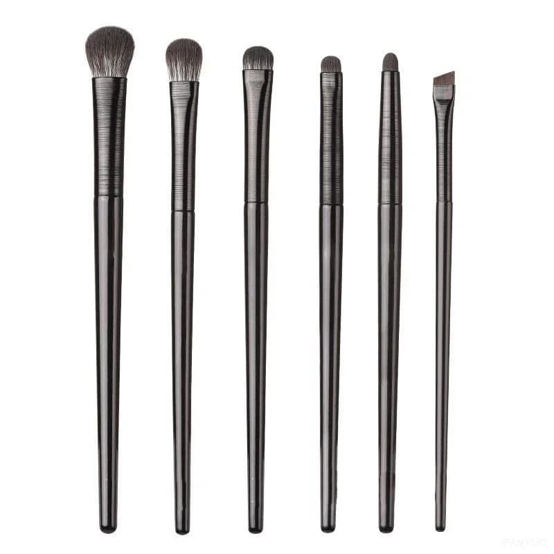 Ensemble de pinceaux de maquillage pour les yeux noirs, 6 pièces, pour contour professionnel, fard à