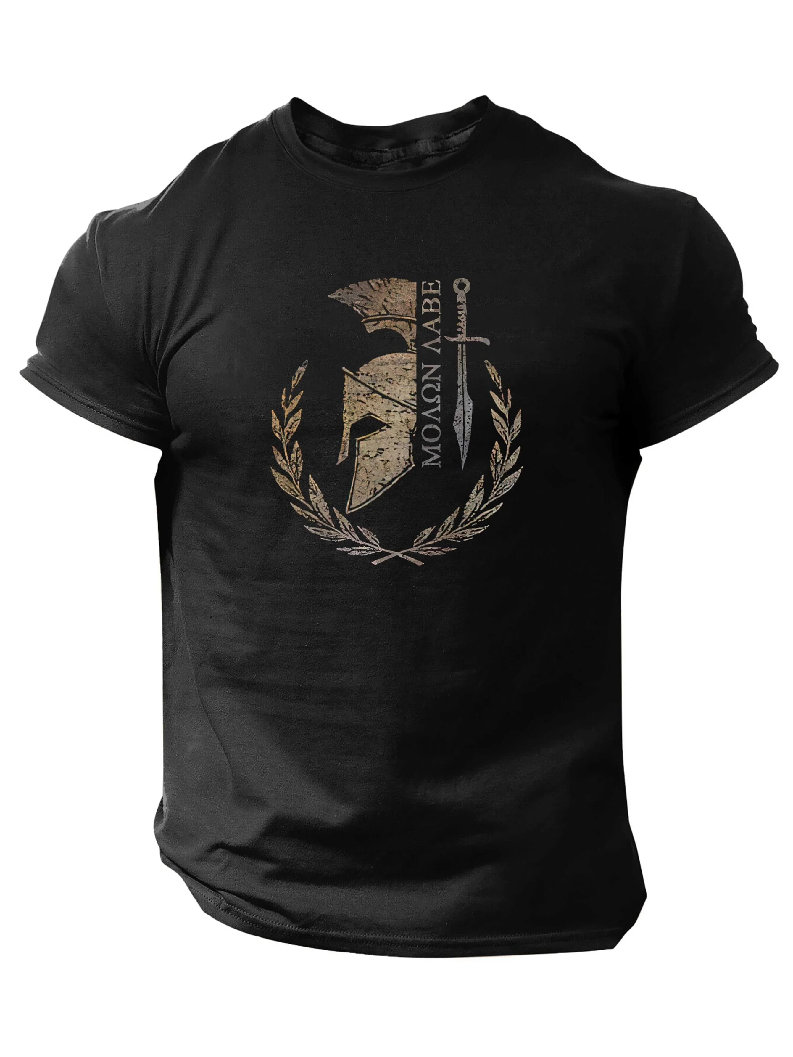T-shirt en coton Sparta Helmet pour hommes, décontracté, sport, militaire, tactique, style vintage g