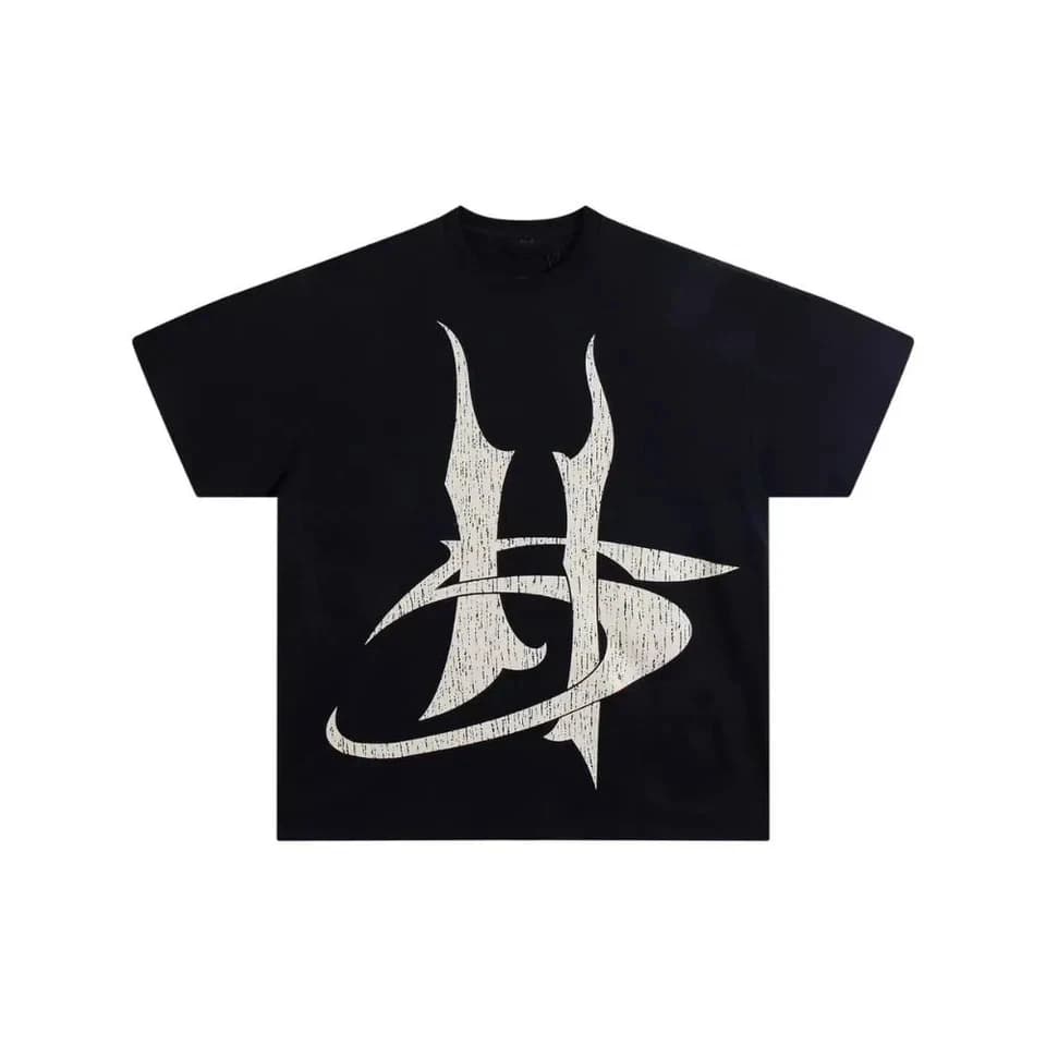 T-shirt gothique HELLSTAR, réimprimé sur nouveau tissu