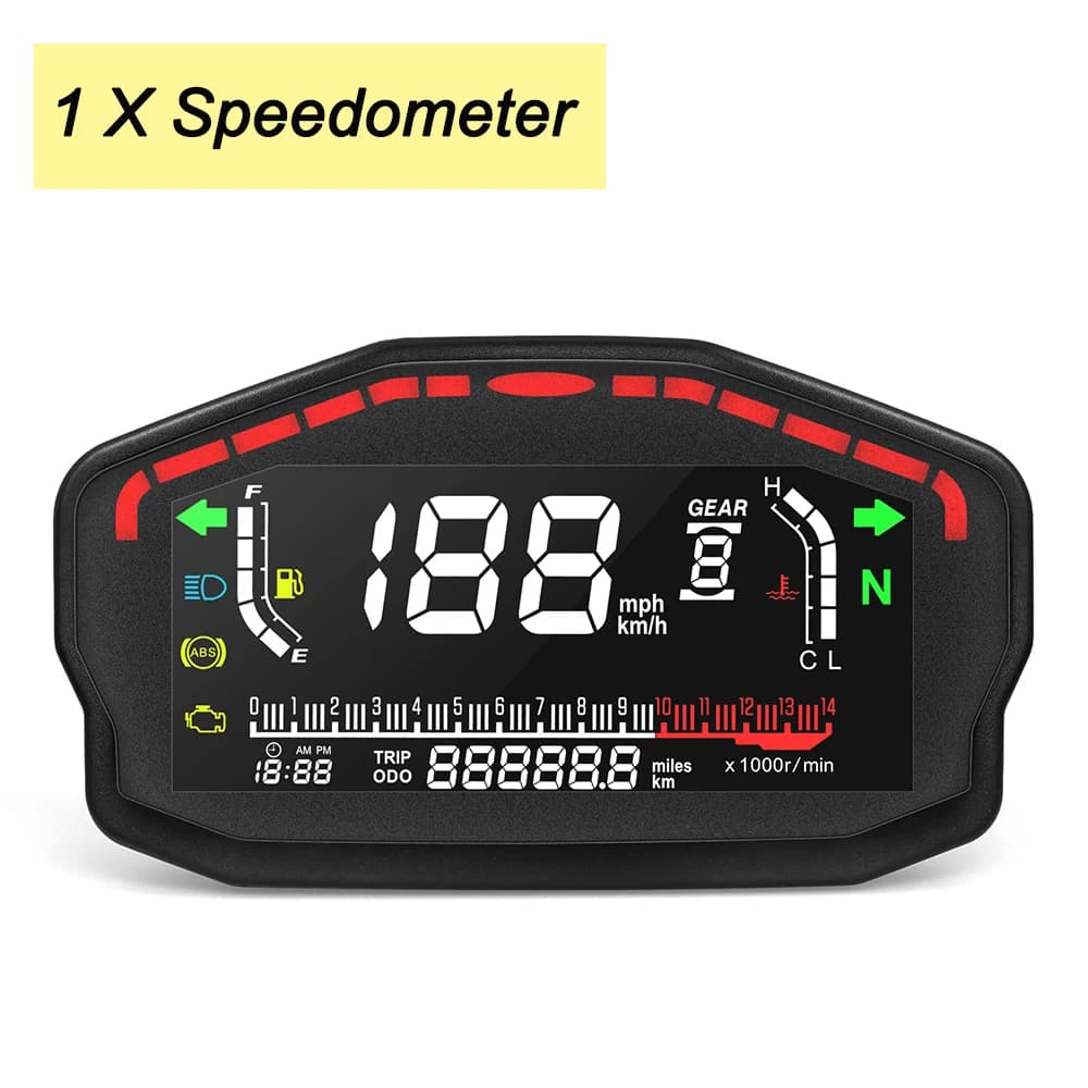 Tableau numérique universel pour moto, 2,4 cylindres, compteur de vitesse 0-14000r/min, odomètre, éq