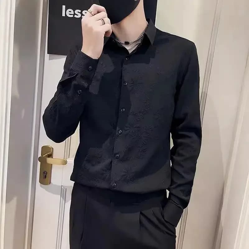 Chemises et chemisiers pour hommes, hauts blancs, vêtements floraux graphiques unis, Style coréen, s