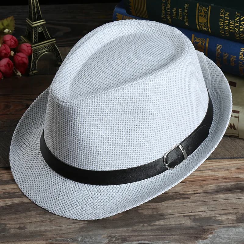 Mode hommes chapeau de paille pour femmes été à la mode plage soleil chapeaux couleur unie Fedoras r