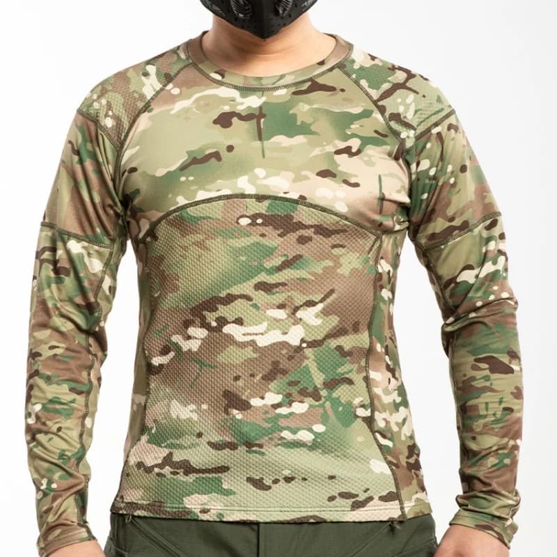 CamSolomon-T-shirt à manches longues pour homme, haut de gamme, fin, respirant, mince, vêtements de 