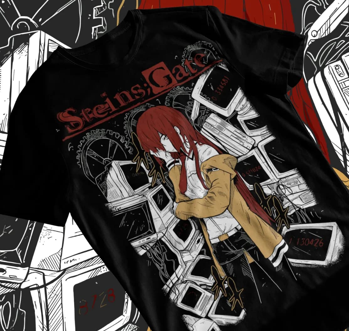 Steins Gate-T-shirt Kurisu Makise, Kawaii Waifu Anime Shirt, Tee-shirt doux