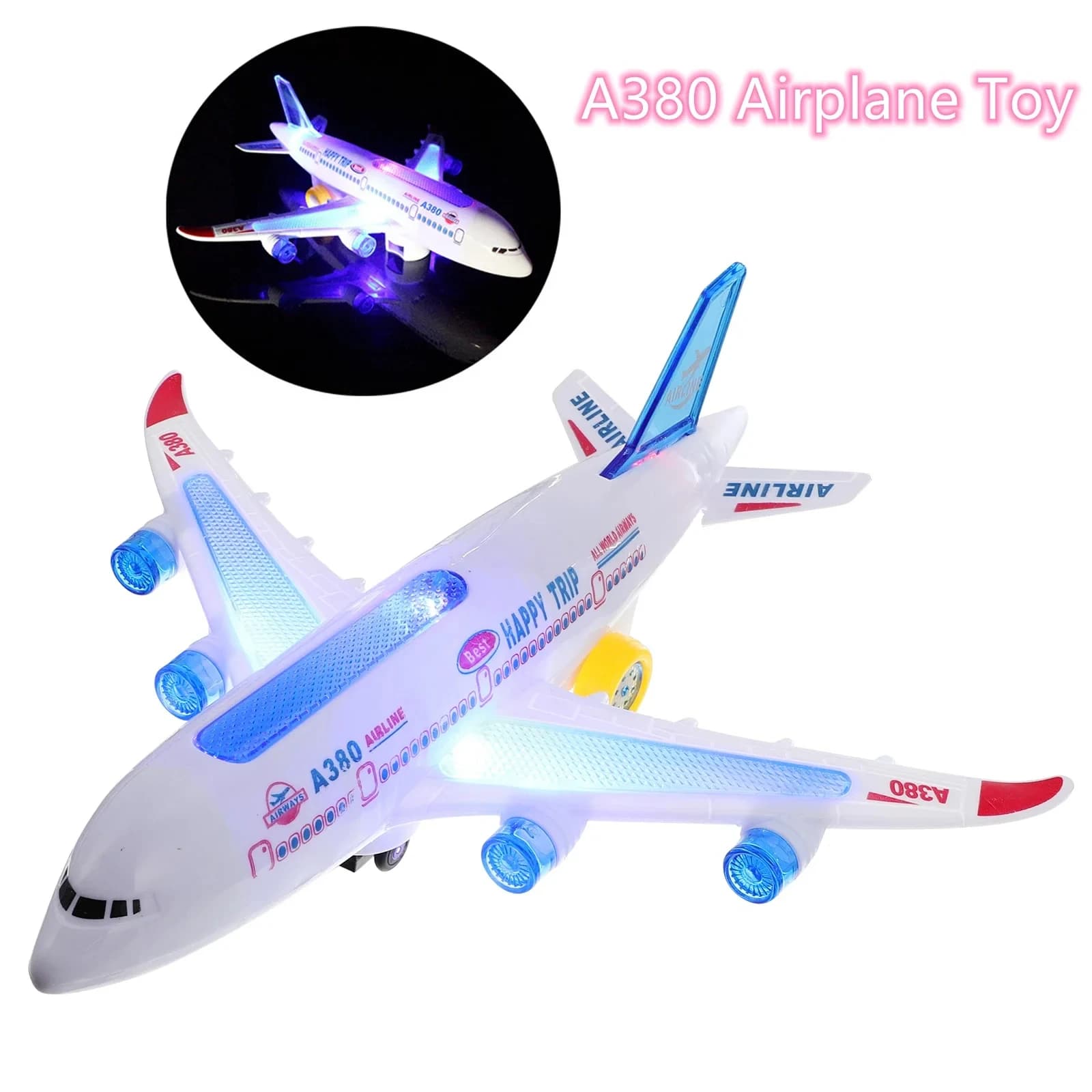 Jouet éducatif avion pour enfants, jouet avion électronique avec musique, pilote automatique, son cl
