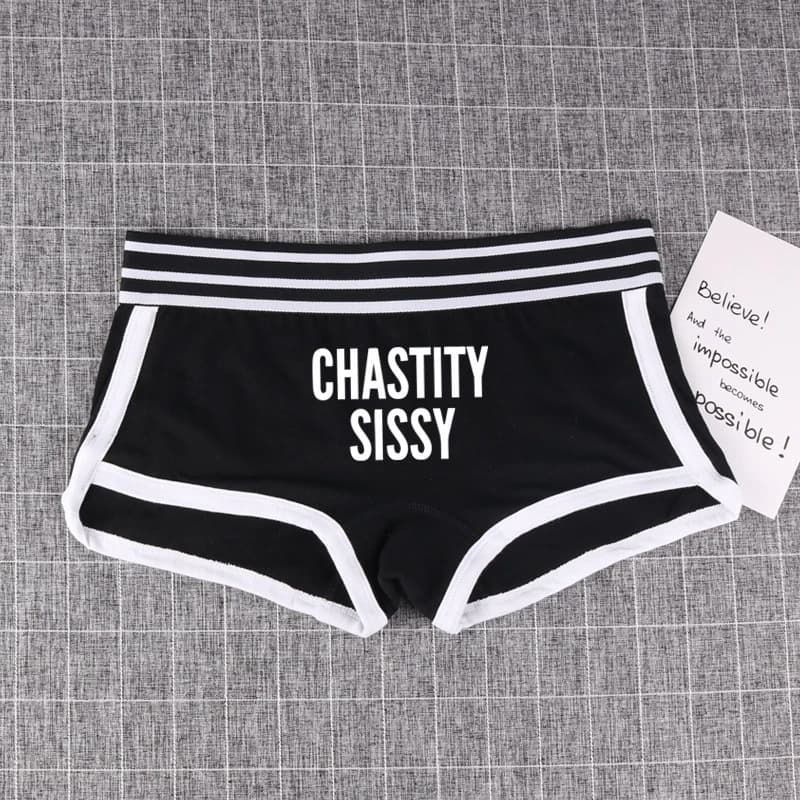 CHASTITY SISSY sous-vêtements pour femmes drôle femme Boxer Shorts coton garçon Shorts mignon fille
