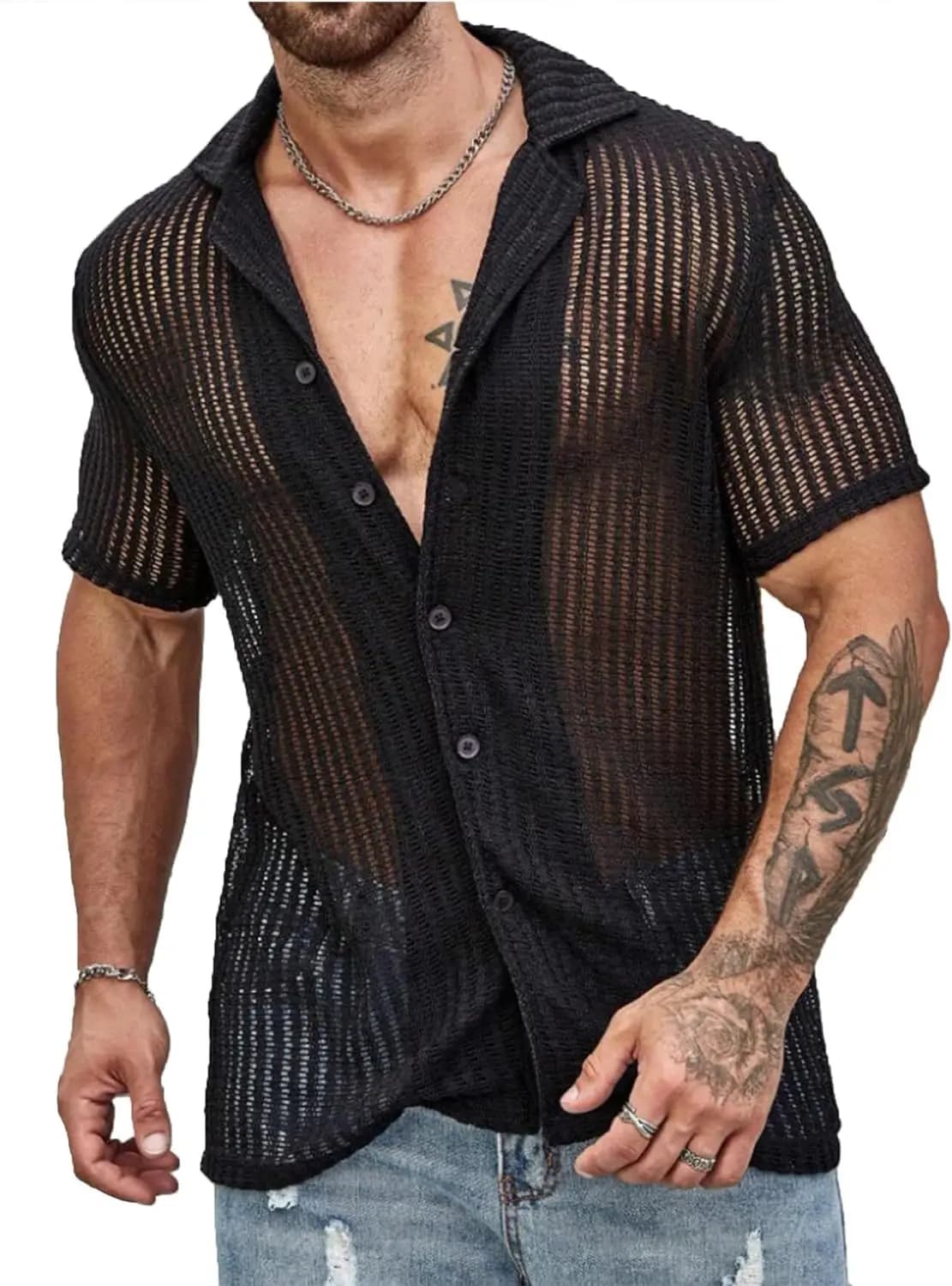 Polo uni en tricot à manches courtes pour hommes, chemises respirantes cool d'été, cardigan à revers