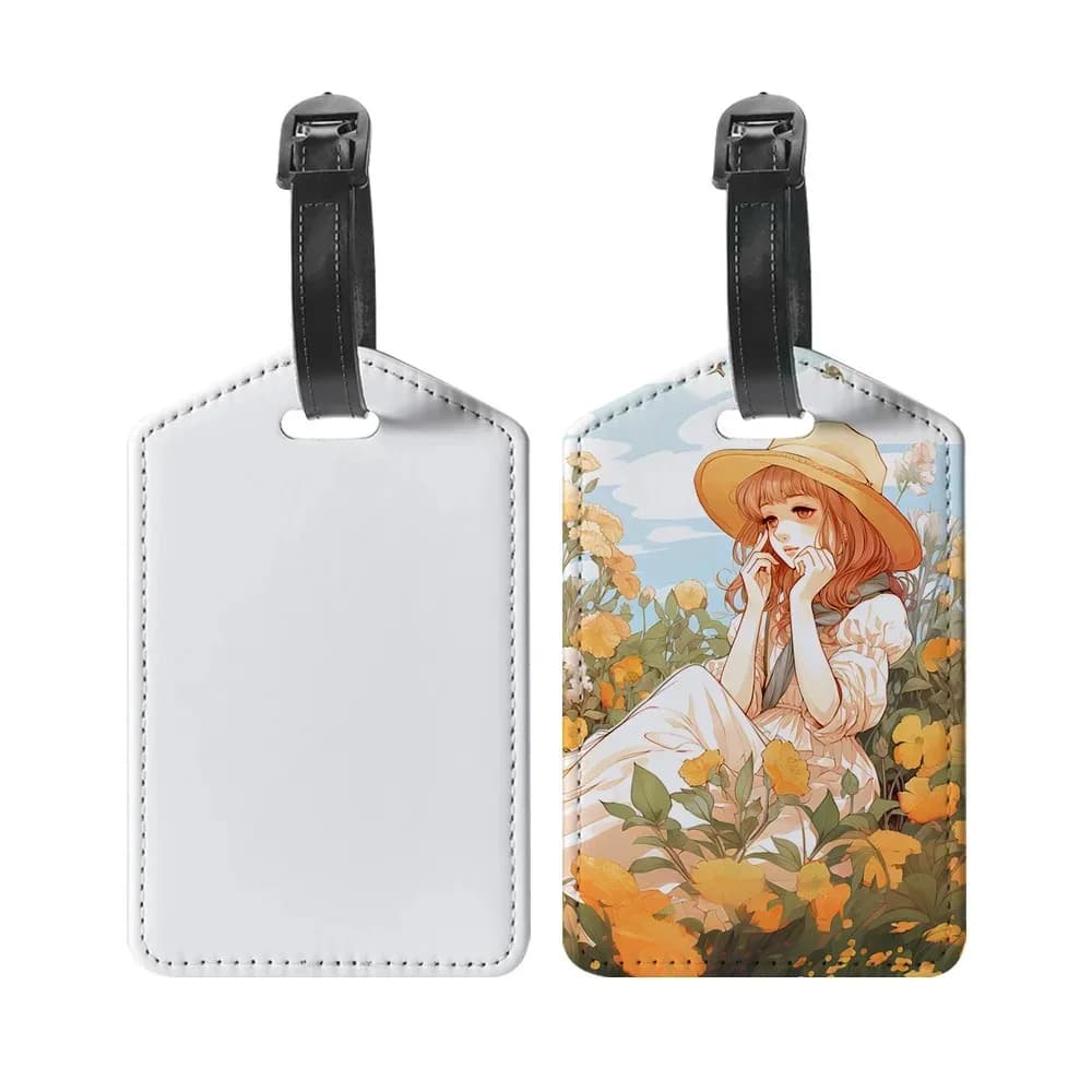 Étiquettes de bagage en cuir avec Photo personnalisée, étiquettes de carte d'embarquement, signes à