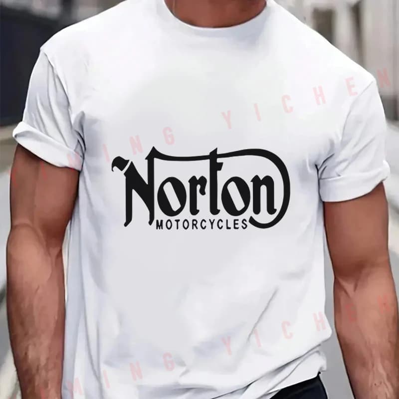 New Norton Motorcycle Classic Logo Men T-Shirt Moto Cotton Summer O-neck Short Sleeve Fashion Hip Ho
