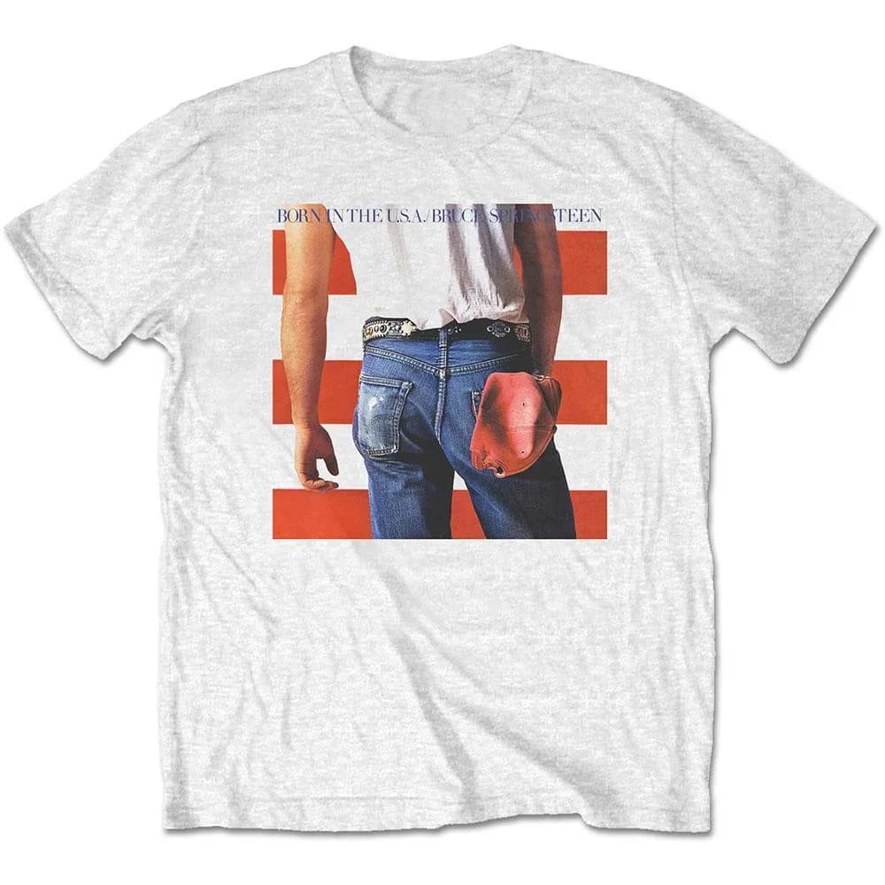 T-shirt en coton à manches courtes avec impression de la couverture de l'album Born in The USA de Br