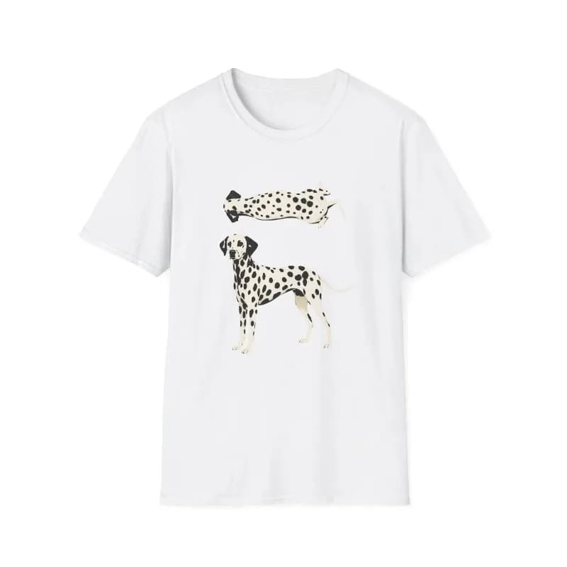 T-shirt avec illustration de chien tacheté, motif dalmatien, tee-shirt minimaliste pour animaux de c