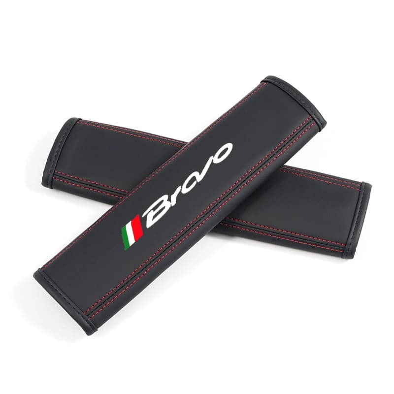 Couvre-épaules en cuir Nappa pour ceinture de sécurité de voiture, pour Fiat Bravo Punto Ducato Ivec