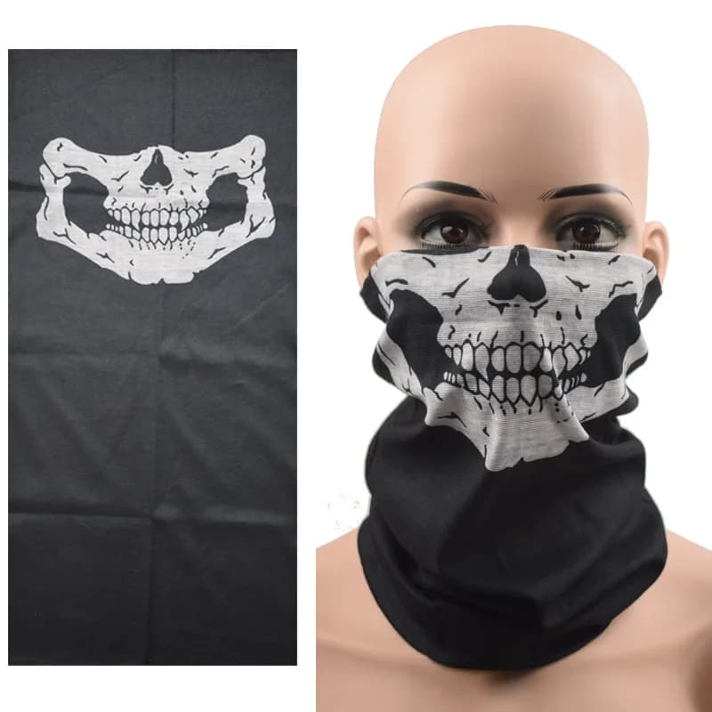 Cagoule Homme Motif Crâne pour Ski, Cyclisme, Snowboard, Moto, Vélo, Cache-Visage, Bandana, Écharpe,