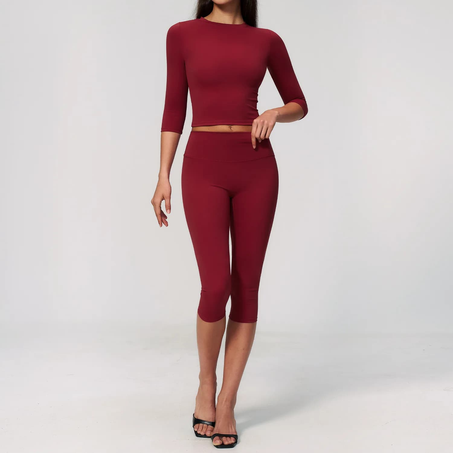 Ensemble de vêtements de sport pour femmes, tenue de sport à séchage rapide, taille haute, coupe aju
