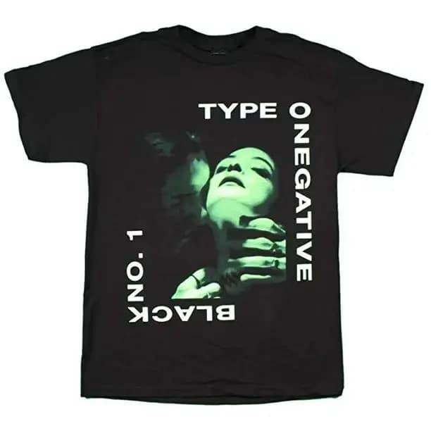 Noir No 1 noir manches courtes t-shirt le même imprimé haut en coton Type O négatif pour hommes et f