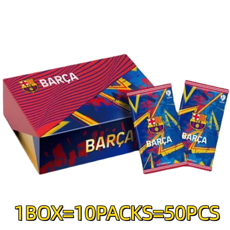 Cartes de collection édition Star de Barcelone, cartes de football sous licence, signature dorée Bar