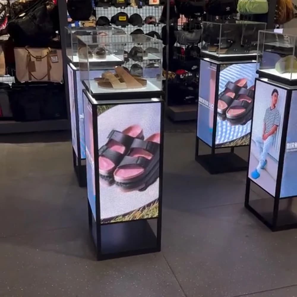 Afficheur LED carré personnalisable à 360 degrés, panneau publicitaire en cube, affichage intérieur/