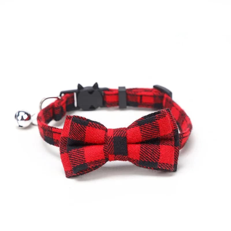 Collier de noël pour animaux de compagnie, sangle ajustable, accessoire pour chien, nœud papillon, c