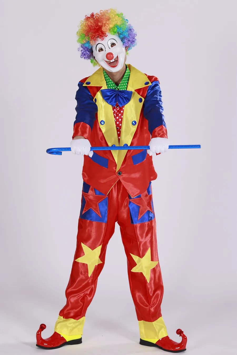 Costume de Clown coloré pour hommes, vêtements de cirque de Club, mascarade de carnaval d'halloween,