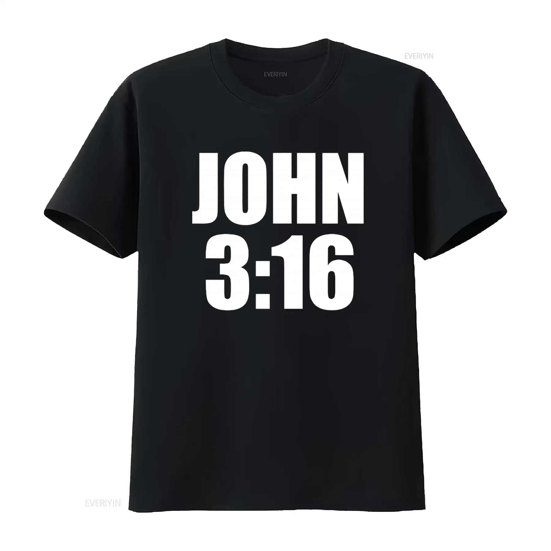T-shirt unisexe John 3:16 avec citation chrétienne, style vintage délavé, tendance, streetwear, légè