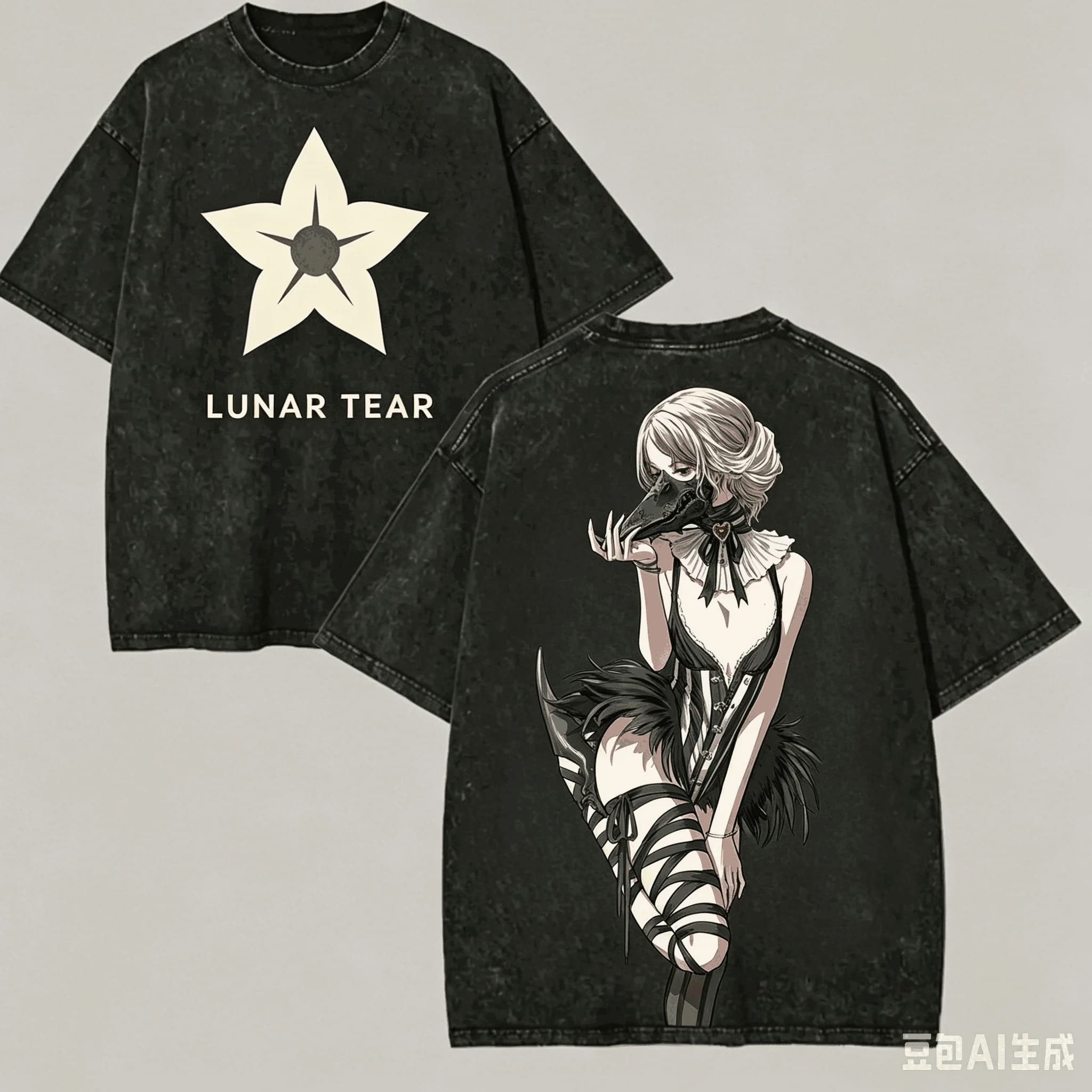 T-shirt NieR Automata délavé, vêtements originaux, nouveau modèle, t-shirt anime, grande taille, uni