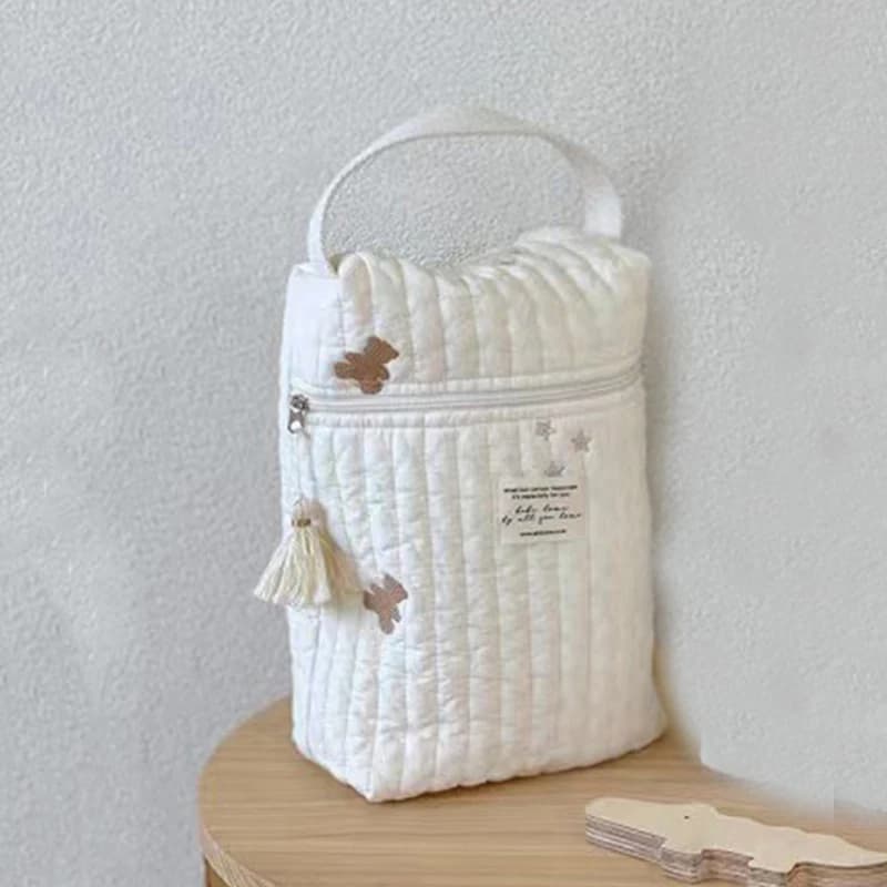 Sac à couches Portable pour poussette, caddie matelassé pour bébé, organisateur brodé, sacs pour mam