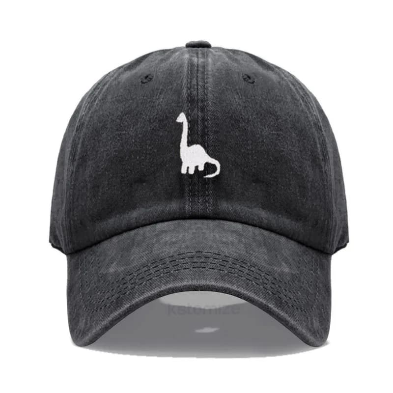 Casquette de baseball brodée dinosaure pour hommes et femmes, en coton lavé, style Dad Hat, réglable